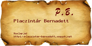 Placzintár Bernadett névjegykártya